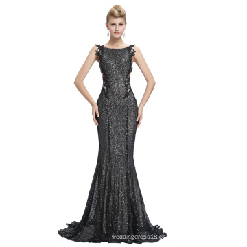 Starzz 2016 sin mangas negro brillantes lentejuelas Backless vestido de fiesta formal vestido de noche ST000072-1